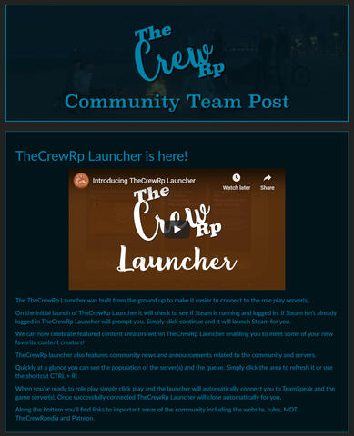 TheCrewRP Launcher Announcement